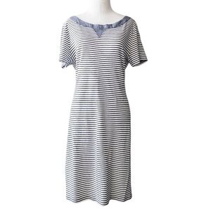 Karen Scott Navy and White Striped Dress